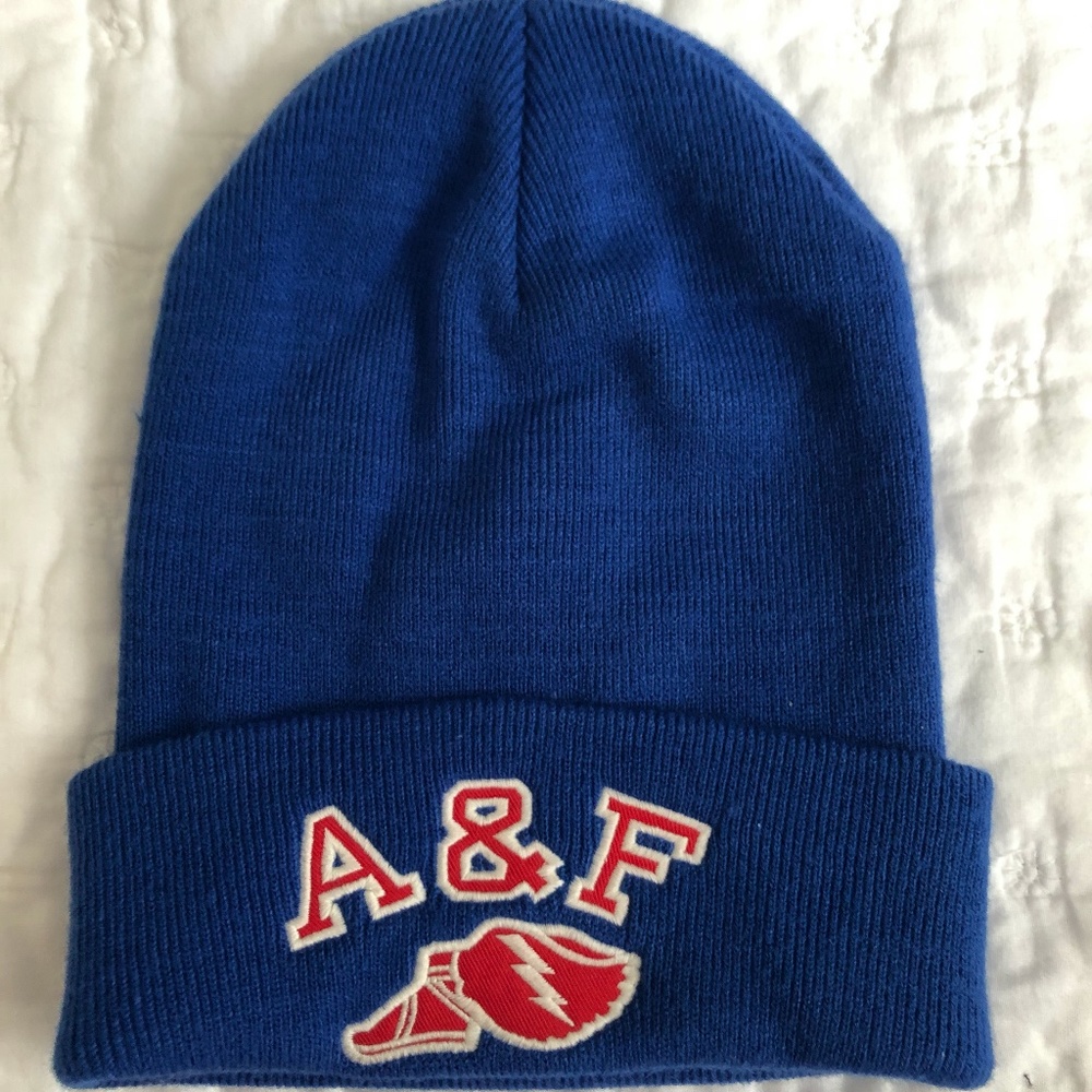 Abercrombie & Fitch blue beanie winter hat NEW